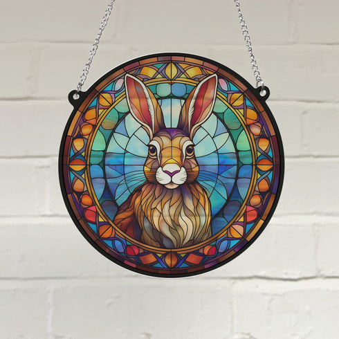 Harry Hare Stained Glass Effect Suncatcher